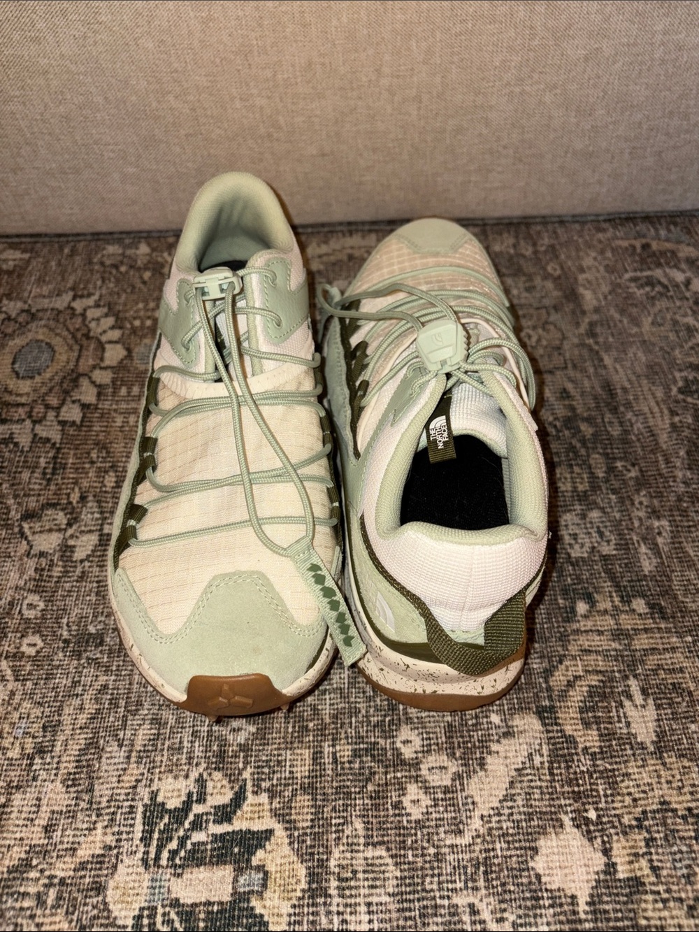 The North Face Light Green and Olive Women's Trail Sneakers